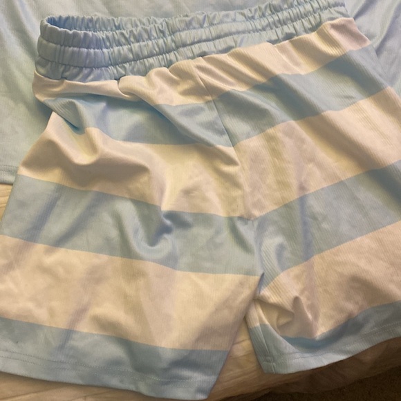 SHEIN/CHICME women’s LG, two piece outfit with anchor &stripes,baby blue-white - Picture 5 of 5